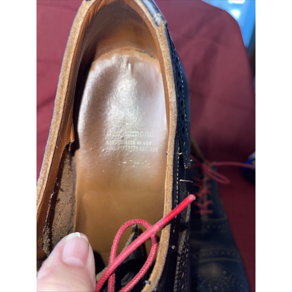 Allen Edmonds 'Strandmok' Cap-Toe Oxfords Mens 9 3E‎ Made in USA Blue - Picture 8 of 9